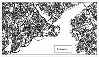 Istanbul kalkoen kaart in zwart en wit kleur. vector