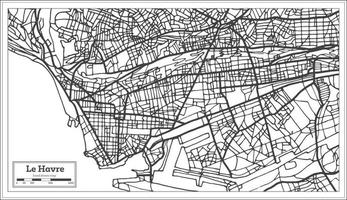 le havre Frankrijk stad kaart in retro stijl. schets kaart. vector