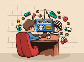 Hacker Phishing Computer Illustratie vector