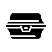 papier lunchbox glyph icoon vector illustratie zwart