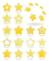 reeks van pictogrammen van goud sterren. een vector illustratie