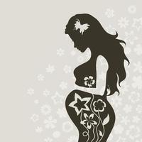 de zwanger meisje Aan een grijs achtergrond. een vector illustratie