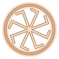 kolyadnyk, een Slavisch symbool versierd met een ornament van Scandinavisch weven. beige modieus ontwerp vector