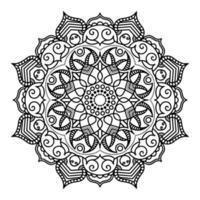 mandala bloem. circulaire patroon in het formulier van mandala voor henna, mehndi, tatoeëren, decoratie. oostelijk tekening, idee voor kleuren. vector