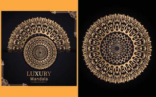 luxe sier- mandala ontwerp achtergrond in goud kleur voor jezelf vector