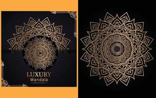 luxe sier- mandala ontwerp achtergrond in goud kleur voor jezelf vector