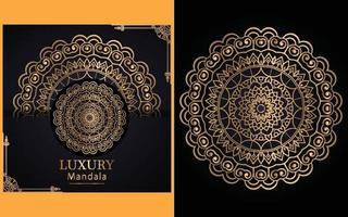 luxe sier- mandala ontwerp achtergrond in goud kleur voor jezelf vector