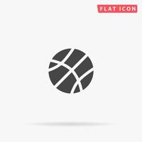 basketbal vlak vector icoon. glyph stijl teken. gemakkelijk hand- getrokken illustraties symbool voor concept infografieken, ontwerpen projecten, ui en ux, website of mobiel sollicitatie.