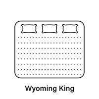 matras Wyoming koning lijn icoon. bed grootte dimensie lineair pictogram. bed lengte meting voor slaapkamer in hotel of huis schets icoon. matras maat. bewerkbare hartinfarct. geïsoleerd vector illustratie.