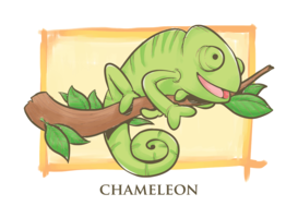 Kameleon Cartoon afbeelding vector