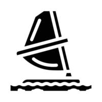 het windsurfen water sport glyph icoon vector illustratie