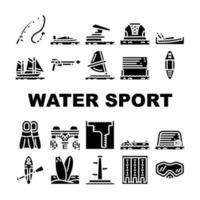 water sport- actief bezetting pictogrammen reeks vector