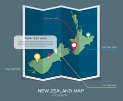 Vector Nieuw-Zeeland kaart Infographics