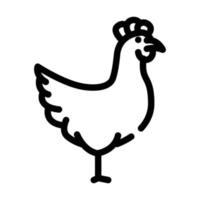 kip boerderij vogel lijn icoon vector illustratie