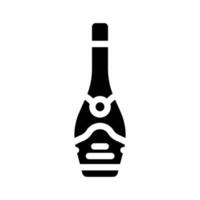 champagne alcoholische drank glyph pictogram vectorillustratie vector