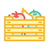 fruit in doos kleur icoon vector illustratie