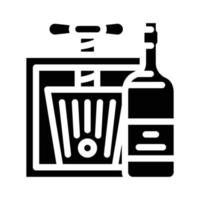 wijn maken wijn alcoholisch drinken productie glyph icoon vector illustratie