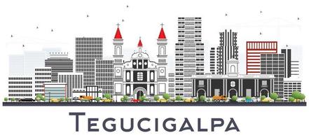 tegucigalpa Honduras stad horizon met kleur gebouwen geïsoleerd Aan wit. vector