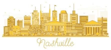 Nashville Tennessee stad horizon gouden silhouet. vector