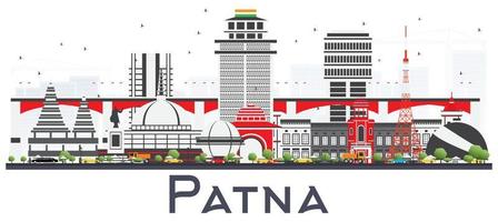 patna Indië stad horizon met grijs gebouwen geïsoleerd Aan wit. vector