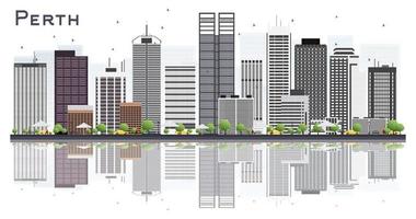 Perth Australië stad horizon met grijs gebouwen geïsoleerd Aan wit achtergrond. vector