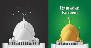 moskee illustratie met Ramadan kareem achtergrond vector