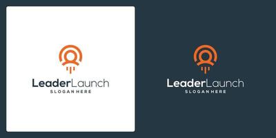 inspiratie voor de vorm van een leider logo en lancering logo. premie vector