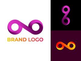 oneindigheid logo 3d meetkundig vorm geven aan, helder helling eindeloos lus tech symbool. vector