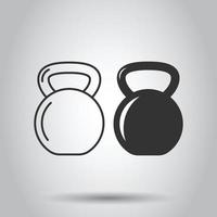 kettlebell icoon in vlak stijl. barbell sport uitrusting vector illustratie Aan wit geïsoleerd achtergrond. halter bedrijf concept.