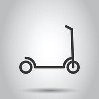 elektrisch scooter icoon in vlak stijl. fiets vector illustratie Aan wit geïsoleerd achtergrond. vervoer bedrijf concept.