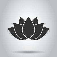 lotus icoon in vlak stijl. bloem blad vector illustratie Aan wit geïsoleerd achtergrond. bloesem fabriek bedrijf concept.