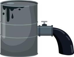 vat van olie. brandbaar fossiel brandstof. petroleum verpakking. zwart tank met benzine. op bronnen gebaseerd economie en industrie. vector