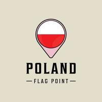 vlag punt Polen logo vector illustratie sjabloon icoon grafisch ontwerp. kaarten plaats land teken of symbool