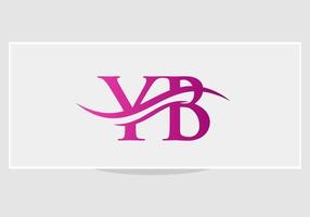 yb logo ontwerp. premie brief yb logo ontwerp met water Golf concept vector