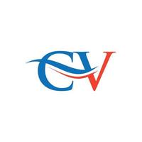 monogram brief CV logo ontwerp vector. CV brief logo ontwerp met modern modieus vector