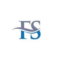 swoosh brief fs logo ontwerp voor bedrijf en bedrijf identiteit. water Golf fs logo met modern modieus vector