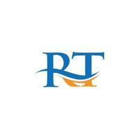 eerste rt brief bedrijf logo ontwerp vector sjabloon met minimaal en modern trendy. rt brief logo