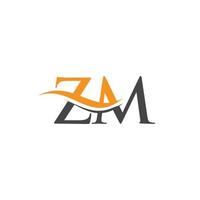 eerste zm brief gekoppeld logo vector sjabloon. swoosh brief zm logo ontwerp. zm logo ontwerp vector