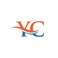 yc logo ontwerp. eerste yc brief logo ontwerp. vector