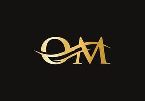 om logo ontwerp. eerste om brief logo vector. swoosh brief om logo ontwerp vector