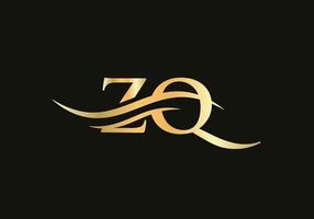 swoosh brief zq logo ontwerp voor bedrijf en bedrijf identiteit. water Golf zq logo met modern modieus vector