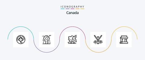 Canada lijn 5 icoon pak inclusief . Parijs. Scandinavië. mijlpaal. ijs vector