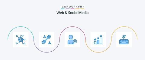 web en sociaal media blauw 5 icoon pak inclusief . toetsenbord. Mens. vastmaken. positie vector
