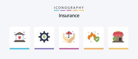 verzekering vlak 5 icoon pak inclusief . veiligheid. verzekering. bescherming. onderhoud. creatief pictogrammen ontwerp vector