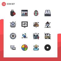 16 creatief pictogrammen modern tekens en symbolen van mail kantoor veiligheid het dossier archief bewerkbare creatief vector ontwerp elementen