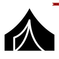 illustratie van tent glyph icoon vector