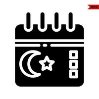 illustratie van Arabisch glyph icoon vector