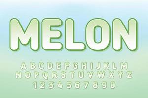 decoratief meloen alfabet vector