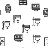 klok en kijk maar tijd uitrusting vector naadloos patroon
