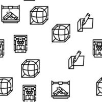 3d het drukken uitrusting vector naadloos patroon
